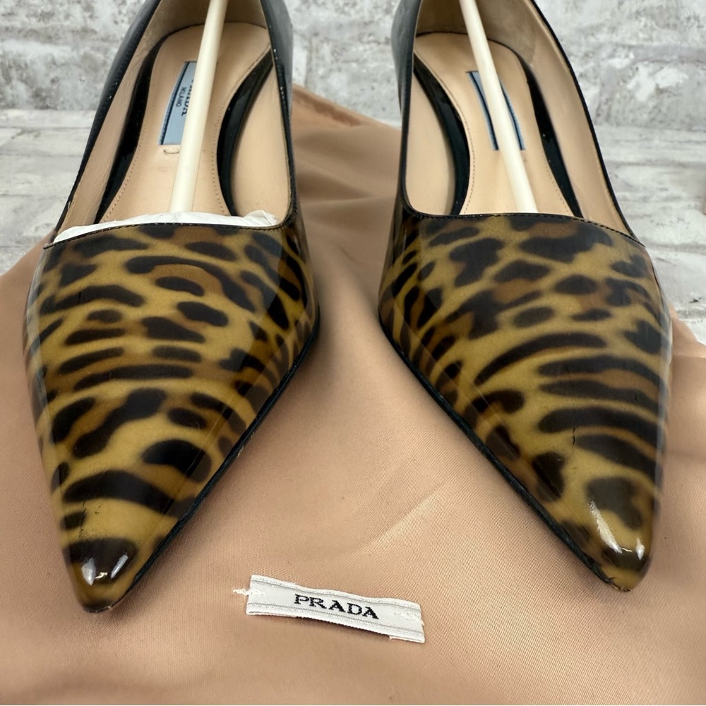 PRADA‎ Patent Leather Ombre Leopard Print Kitten Heel Women’s Size 36 US Sz 6 - Picture 7 of 12